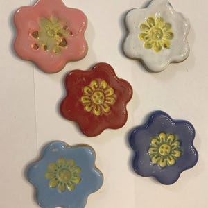 Flower Pack Shaped Mosaic Tile Handmade Decorative Stoneware Assorted Colors (2”) Ceramic