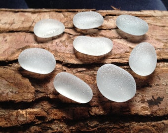 Beautiful gray beach glass 8 pieces