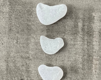 Lake Erie heart shaped beach glass 3 pieces