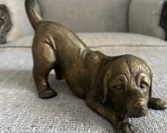 Vintage metal large dog figurine
