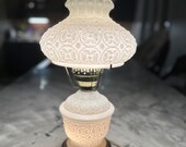 Milk glass table lamp