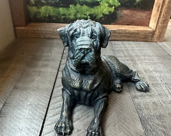 Metal sharpei dog figurine