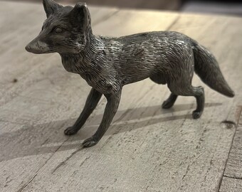 Pewter fox figurine