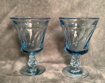 Copas de vino Fostoria Jamestown Blue x 2