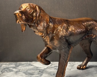 Vintage large copper dog statue