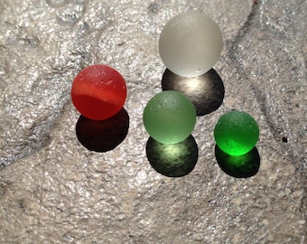 Lake Erie Beach Glass Marbles 4 different colors and sizes