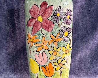 Beautiful colorful large floral vase