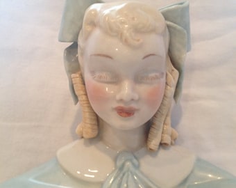 Vintage Porcelain Girl With Golden Locks Figurine