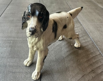 Vintage painted metal spaniel setter dog figurine