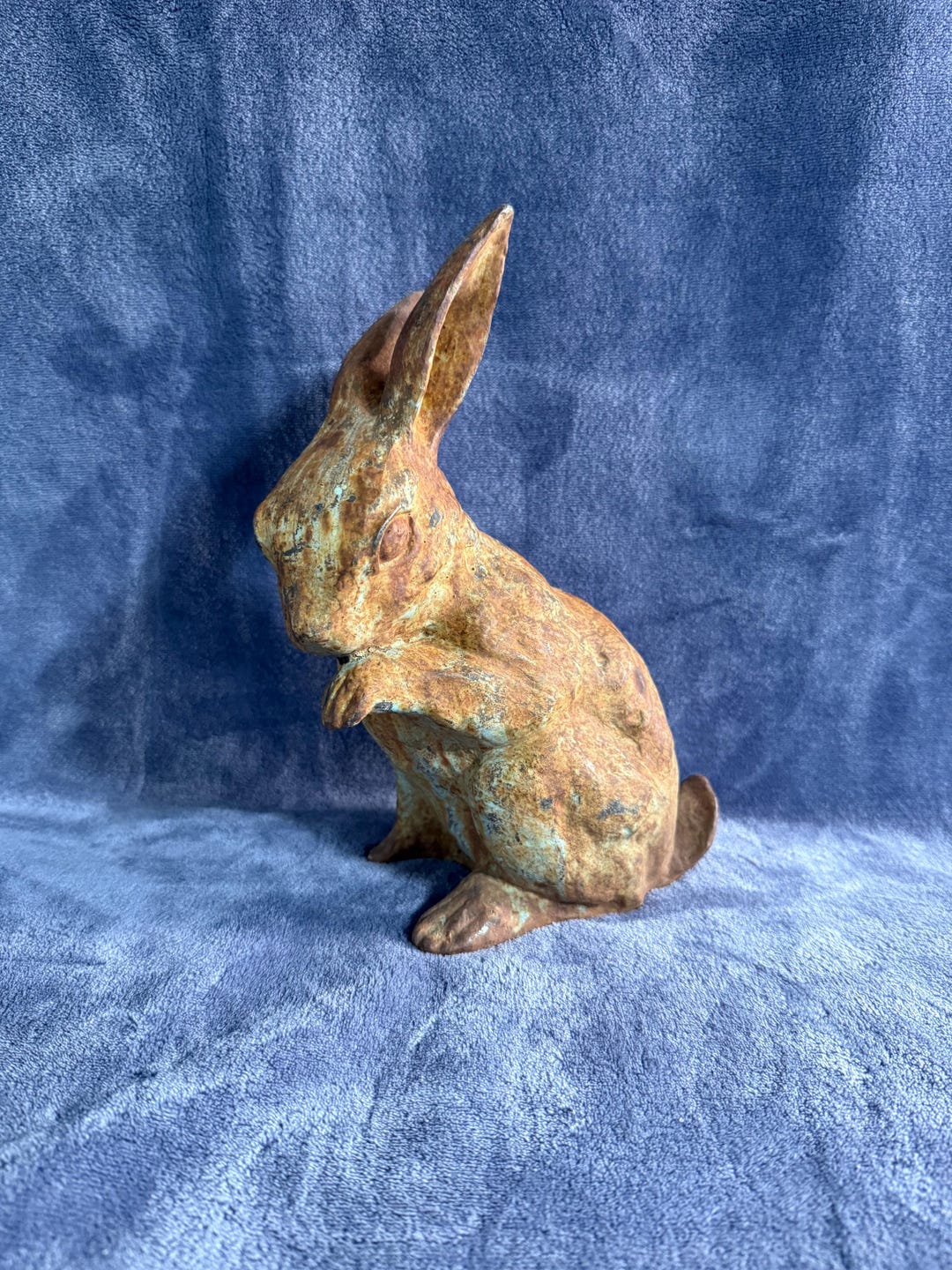 Cast Iron Rabbit Statue - Etsy