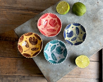 small bowl set (4 pc), handmade prep bowls, earthenware pottery