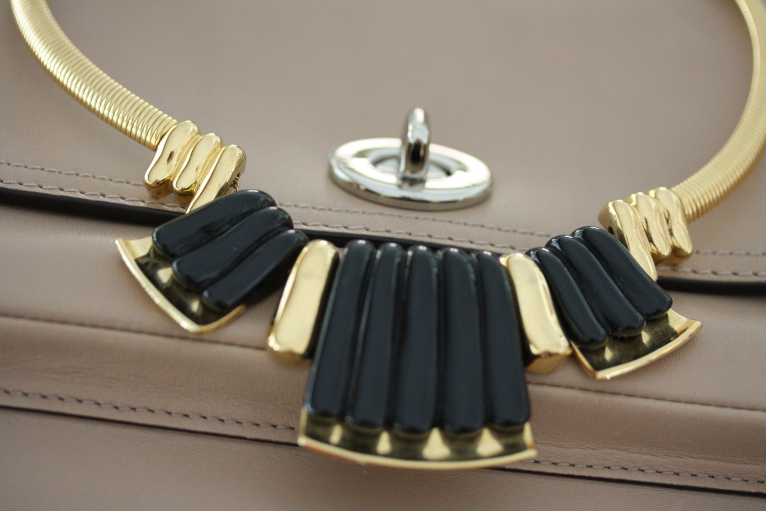 #8. Vintage Art Deco Napier Black and Gold Necklace and Vintage Star  Earrings Vintage Napier Art Deco Stud Earrings 1980s/90s - Etsy main image 3