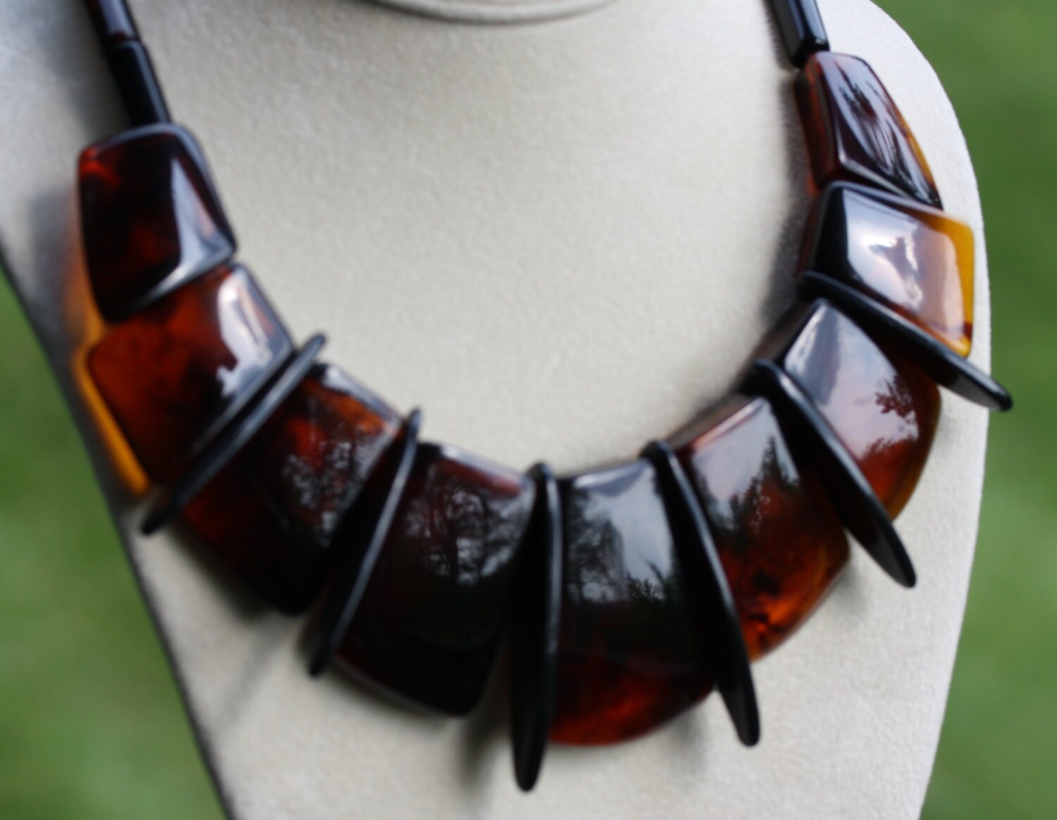 Art Deco Lucite Perspex Faux Tortoise Shell Choker Necklace - Etsy