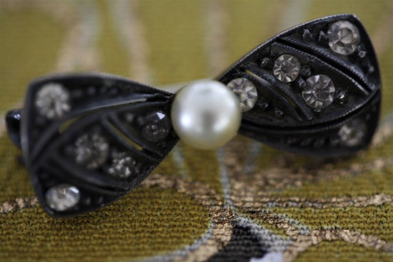 Lovely Antique Pearl Sterling Silver Marcasite Vi… - image 4