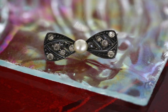 Lovely Antique Pearl Sterling Silver Marcasite Vi… - image 7