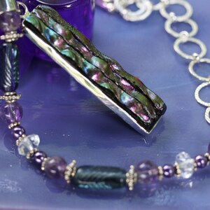 Hot Work Glass and mixed gemstone necklace.