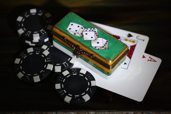 Unique Limoges Porcelain Dice Box
