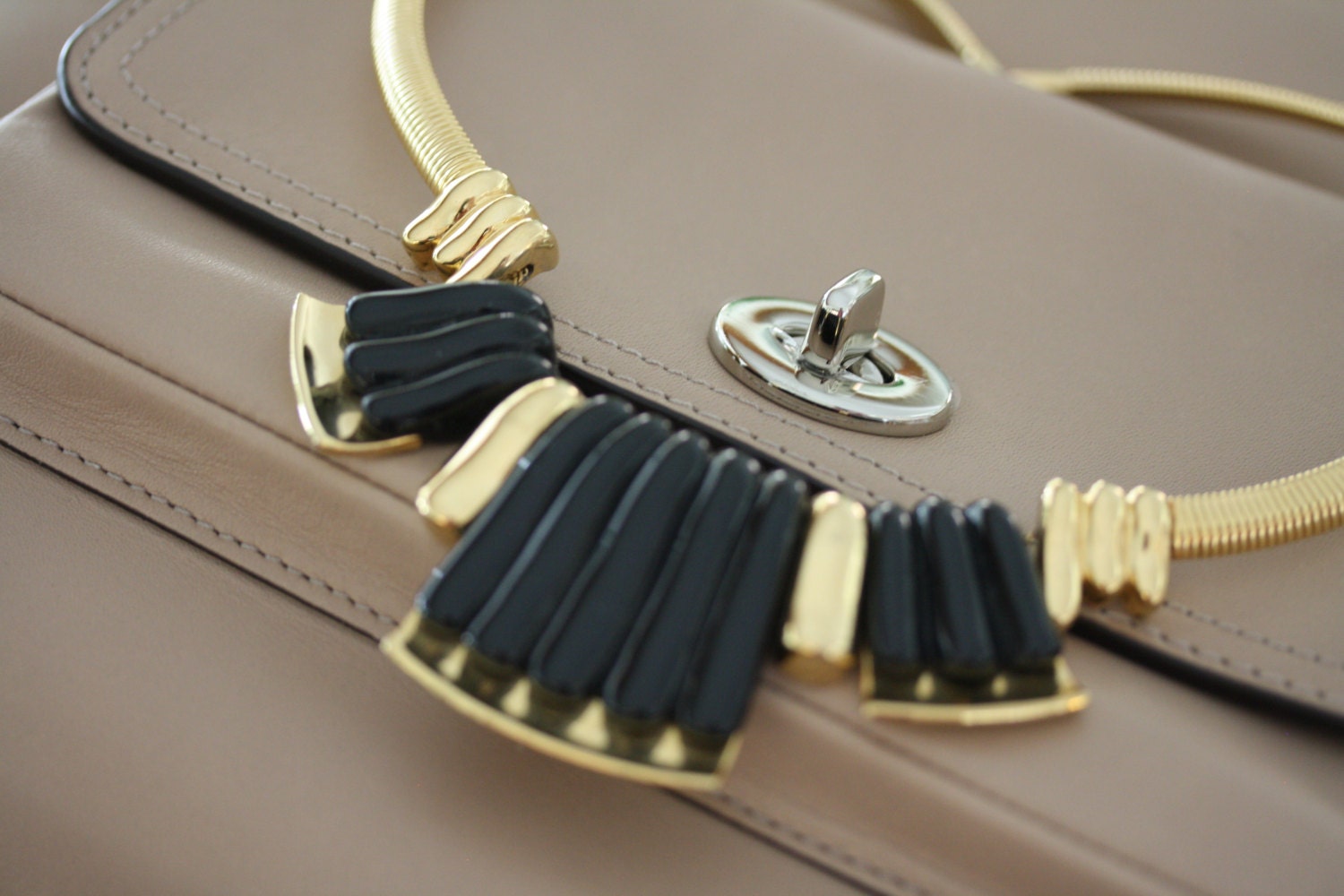 #8. Vintage Art Deco Napier Black and Gold Necklace and Vintage Star  Earrings Vintage Napier Art Deco Stud Earrings 1980s/90s - Etsy main image 2