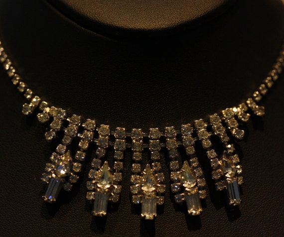 Elegant vintage rhinestone choker - image 1