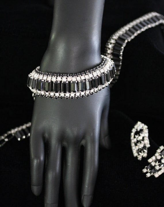 Kramer of NY Fabulous Vintage Black Diamond Modernist Parure