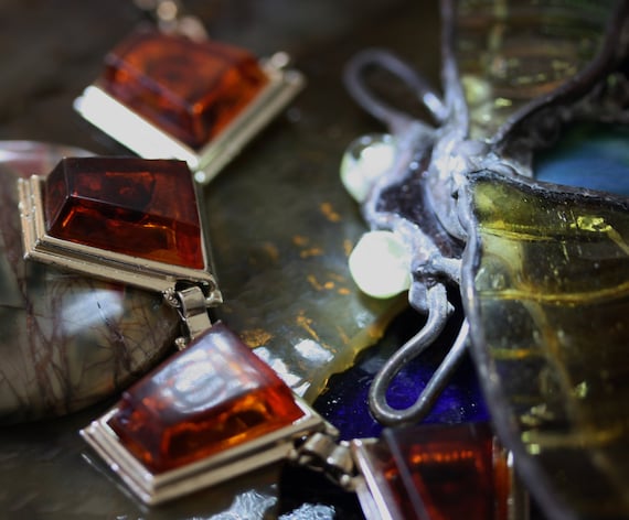 Rootbeer Lucite Faux Tortoise Lucite Shell Goldto… - image 3