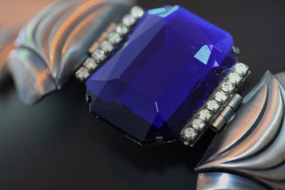 Ermani Bulatti Bold Blue Art Deco Bracelet. - image 1