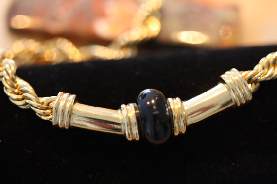 Vintage EU goldtone Art Deco rope chain necklace