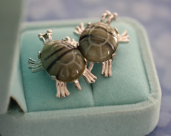 Excellent Eisenberg Terrific Turtles Vintage Art Deco Brooch