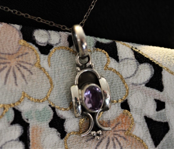Delicate Art Deco Faceted Amethyst and Sterling S… - image 1
