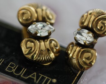 Boucles d'oreilles clips étrusques vintage signées Demure Ermani Bulatti