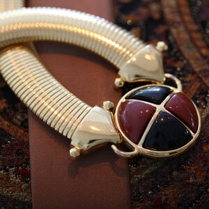 Monet Enamel Red and Black Enamel Harlequin Vintage Choker