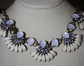 Vintage Cleopatra Lucite and Moonstone Crystal Art Deco Choker