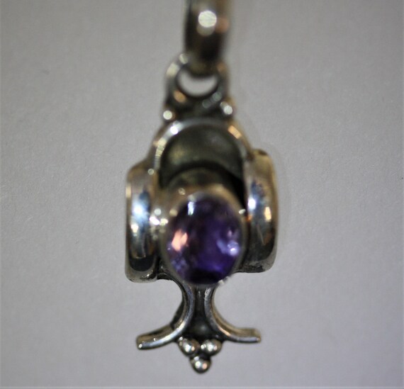 Delicate Art Deco Faceted Amethyst and Sterling S… - image 2