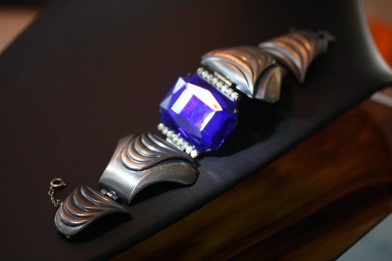 Ermani Bulatti Bold Blue Art Deco Bracelet. - image 3