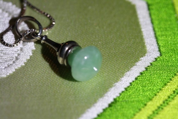 Lovely Vintage Chalcedony and Sterling Silver Pen… - image 3