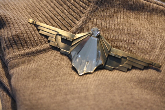 Ermani Bulatti Vintage Art Deco Architectural Brooch