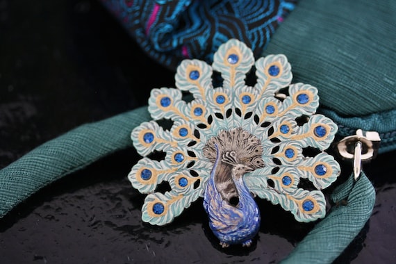Catherine Popesco France Vintage Peacock Brooch P… - image 6