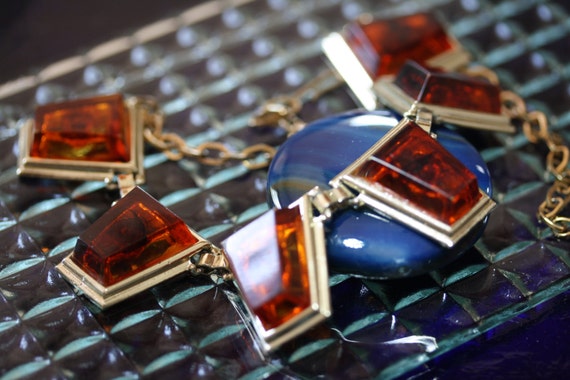 Rootbeer Lucite Faux Tortoise Lucite Shell Goldto… - image 1