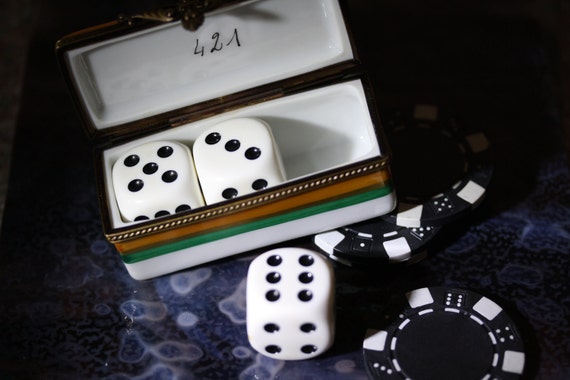 Unique Limoges Porcelain Dice Box - image 2