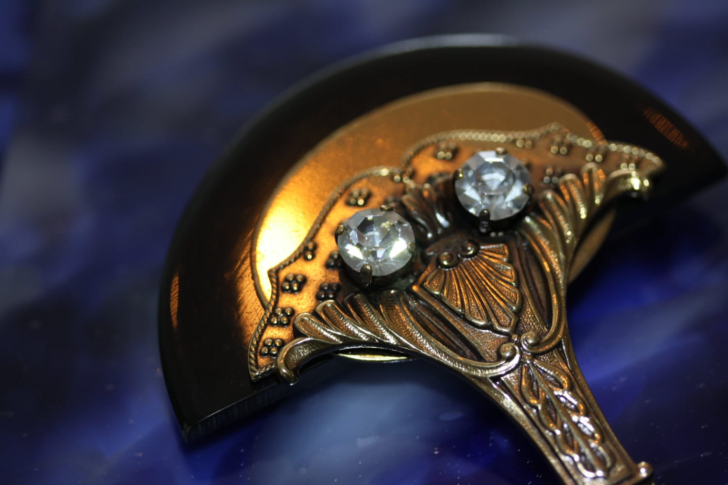 Épingle Vintage Ermani Bulatti En Hématite - Bijou Occasion