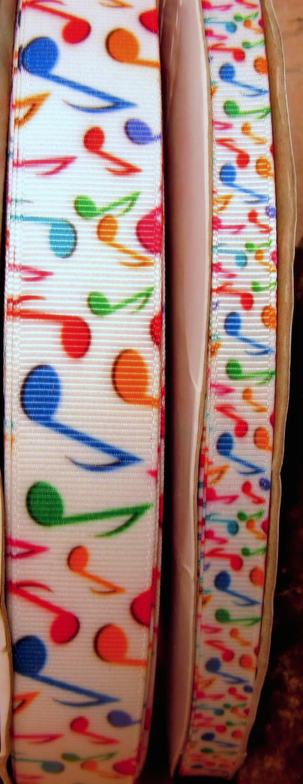 Colorful Musical Note Ribbon 2 Yards 3/8