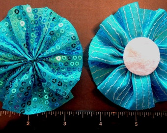 1 Each 3" Turquoise Blue Sequin Disc Hair Bow Embellishment