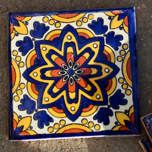 40 Mexican Talavera Tiles handmade- Hand painted 4 &quot;X 4&quot;