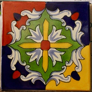 14 Mexicaanse Talavera-tegels. Handgemaakt-handgeschilderde 6 &quot;X 6&quot;