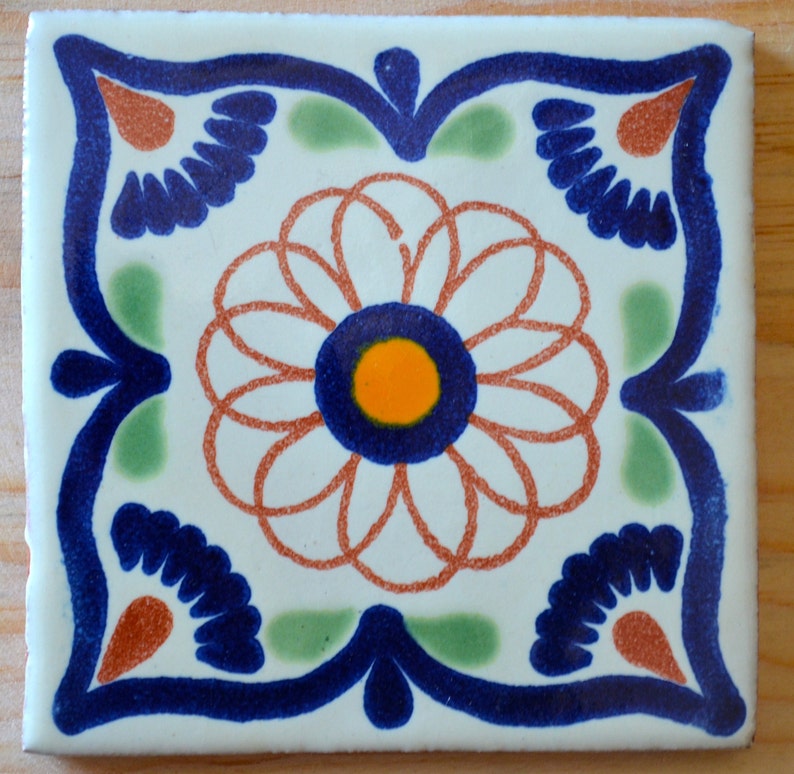 90 Mexican Talavera Tiles Handmadehand Painted 4 x Etsy