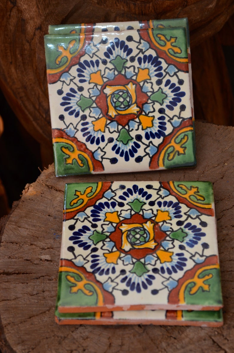 90 Mexican Talavera Tiles Handmade Hand Painted 4 x Etsy Australia