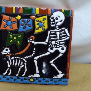 Talavera Mexican Tile Mosaic Day of the Dead/ Tiles Clay Catrina