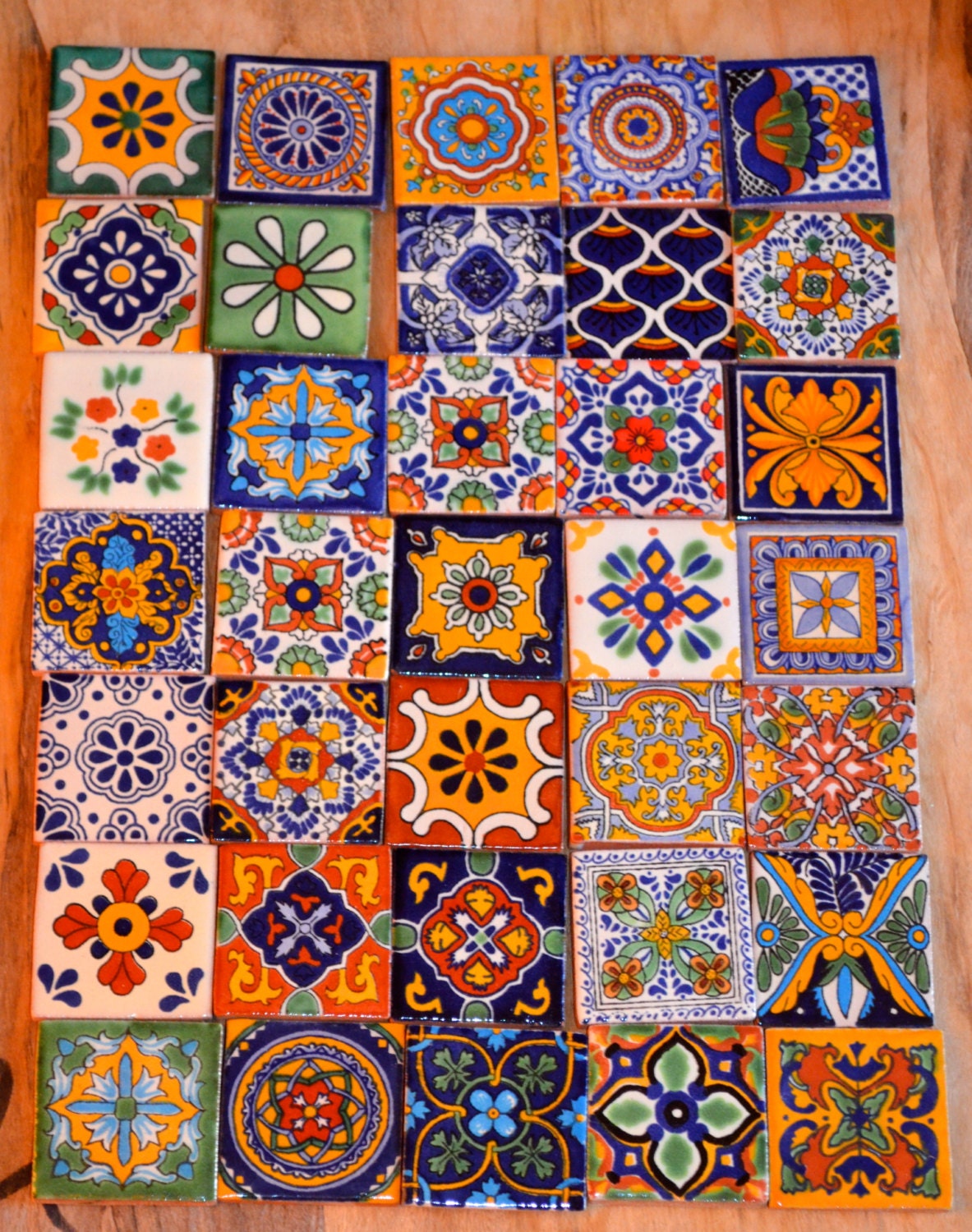 Handmade Mexican Talavera Clay Tile – 4x4 Folk Art, Handpainted For Backsplash & Walls