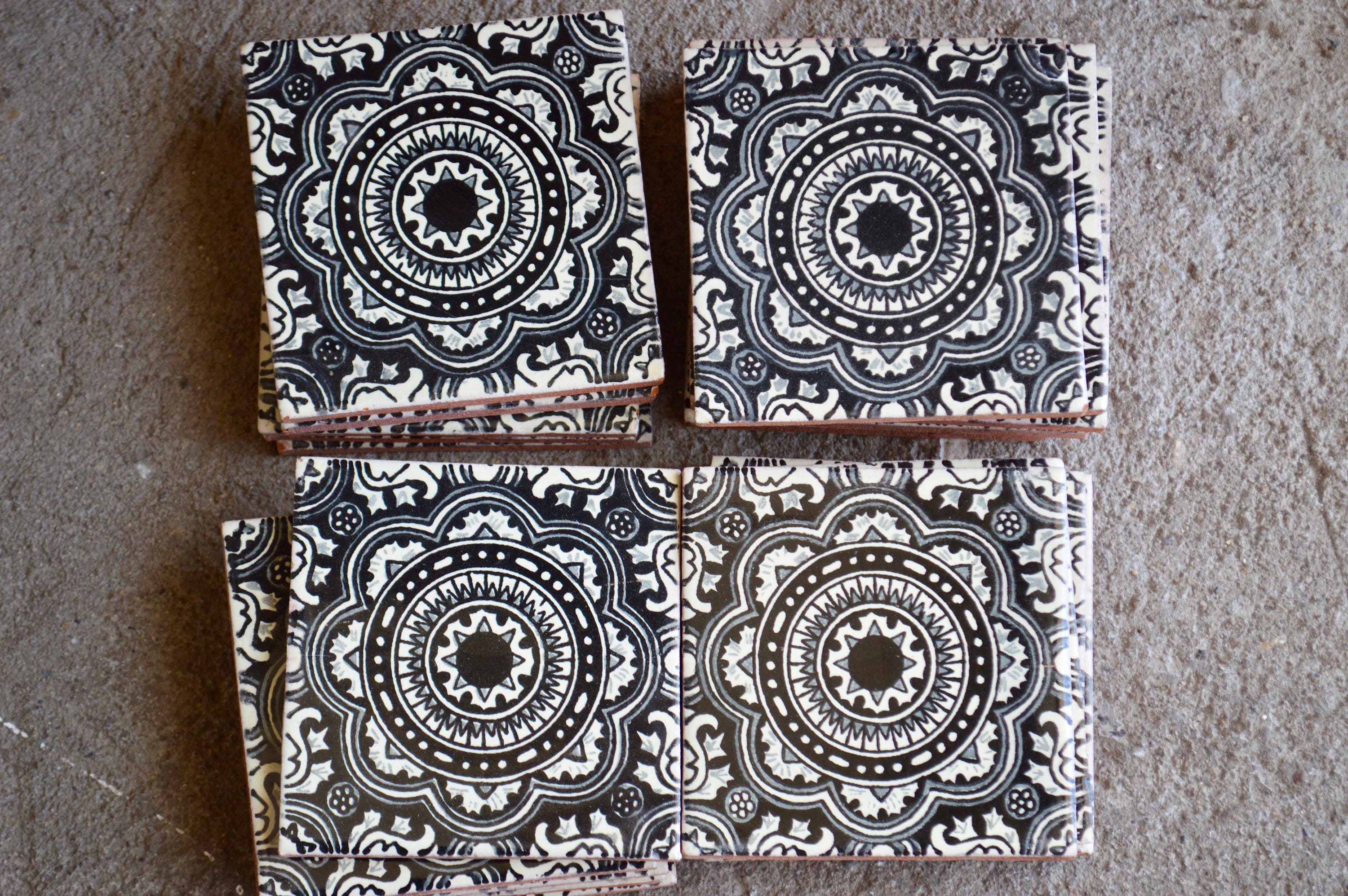 50 Mexican Talavera Tiles handmade- Hand painted 4 "X 4"