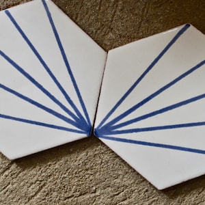 11 pieces 6x6 &quot;Hexagonal  tiles handmade.